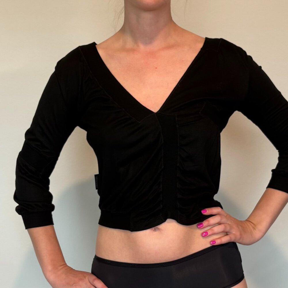 NWT Vintage Moschino Jeans Black Crop Top Blouse S M